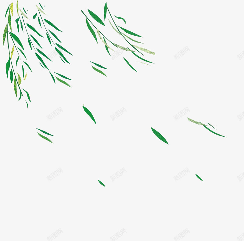 绿色柳叶png免抠素材_88icon https://88icon.com 叶子 柳叶 漂浮 绿色 装饰 装饰素材