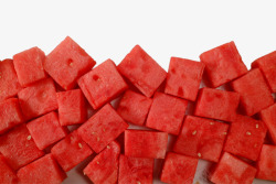 西瓜水果摊红色切块西瓜高清图片