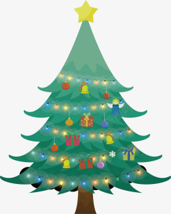 彩灯圣诞节发光彩灯圣诞树矢量图高清图片