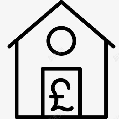 货币金融金融回家房子贷款英镑货图标图标