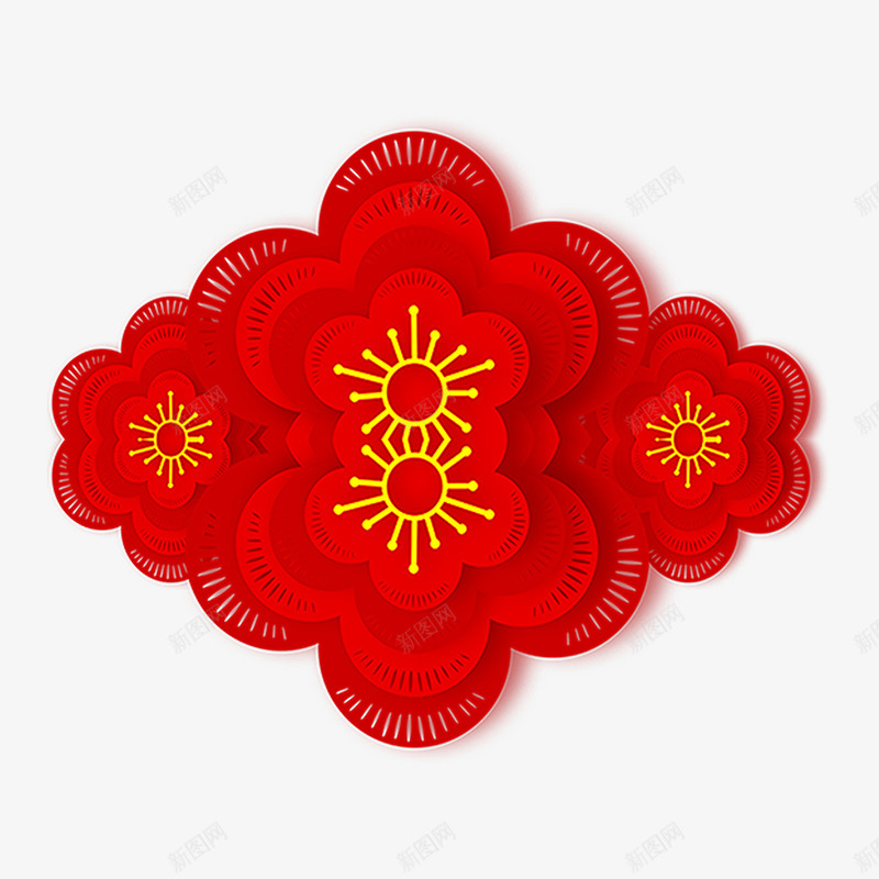 中国风喜迎新年庆祝新春psd免抠素材_88icon https://88icon.com 喜迎新春 恭喜发财 插画 新年好 新年快乐 新春 春节 春节快乐 祥云 红色 花朵 过年