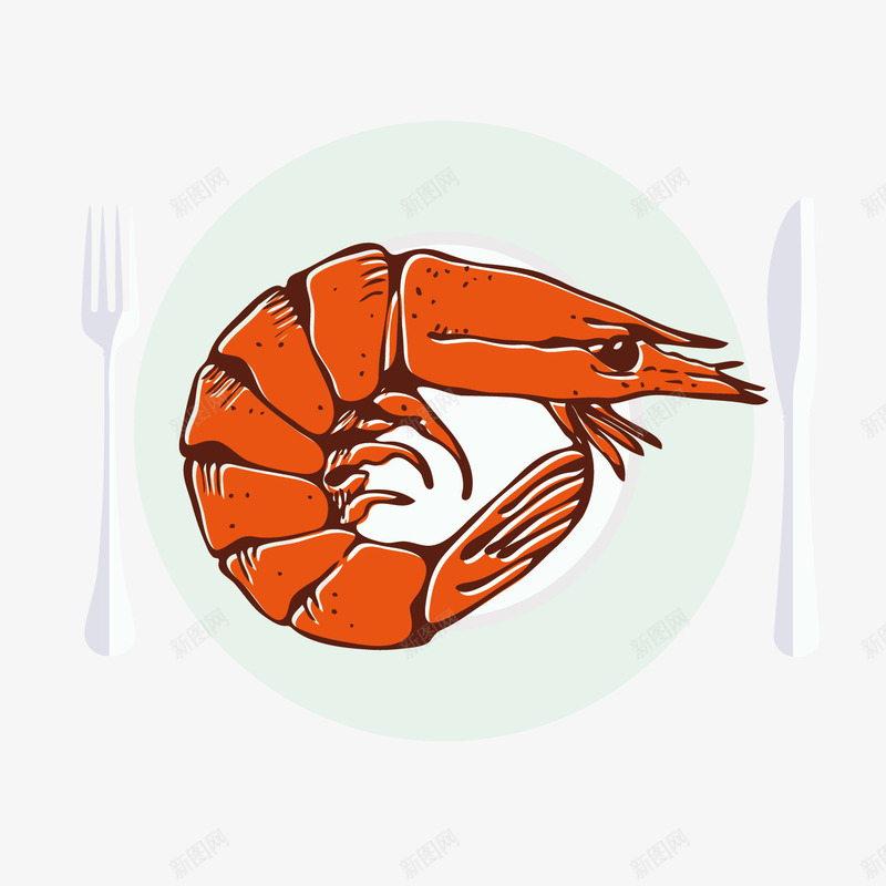 手绘海鲜美食矢量图ai免抠素材_88icon https://88icon.com 动物设计 十三香小龙虾 海鲜设计 矢量文件 美食设计 虾子设计 香辣虾 矢量图