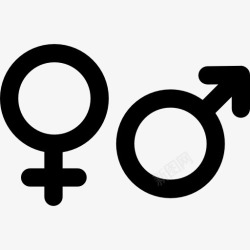 女性侧面图标男性和女性的标志图标高清图片