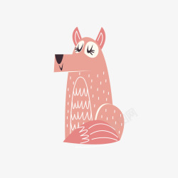 粉色小狗卡通动物矢量图素材