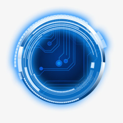 蓝色机械智能圆圈高清图片