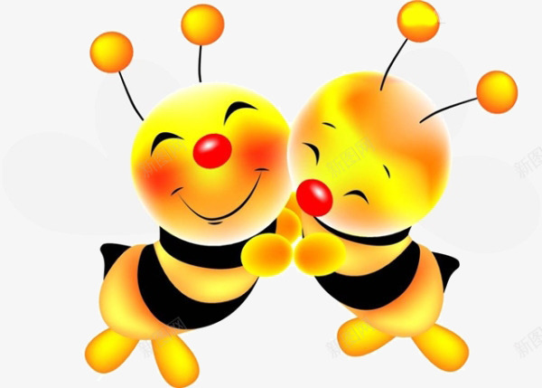 卡通两只蜜蜂png免抠素材_88icon https://88icon.com 两只蜜蜂 卡通 在一起 情侣