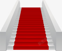 手绘楼梯红毯素材