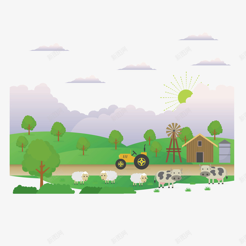 卡通农家畜牧田园png免抠素材_88icon https://88icon.com 乡镇 农家 卡通 田园 畜牧