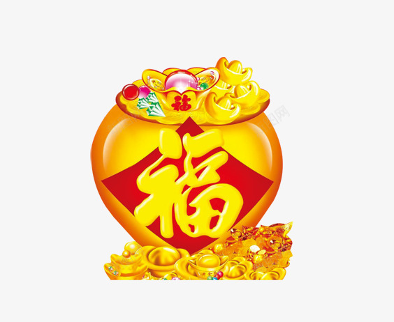 金色钱袋福字元宝png免抠素材_88icon https://88icon.com 元宝 福字 金色 钱袋