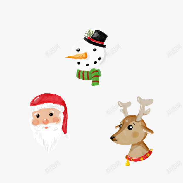 圣诞节圣诞老人和鹿和雪人png免抠素材_88icon https://88icon.com 圣诞老人 圣诞节 节日 雪人 鹿