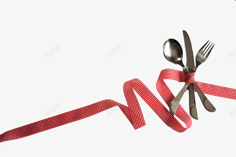 丝带刀叉png免抠素材_88icon https://88icon.com 刀叉图案 红色 美食 装饰彩带 隐身