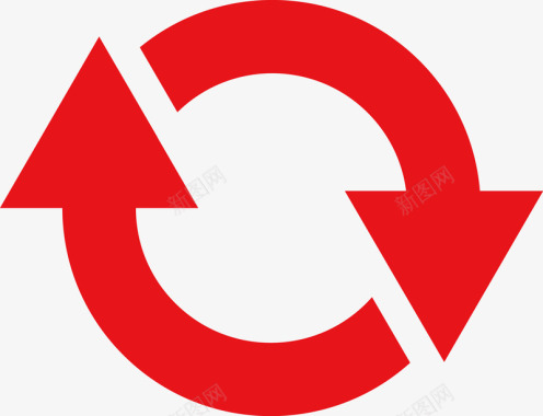 循环标志红色转换箭头图标图标
