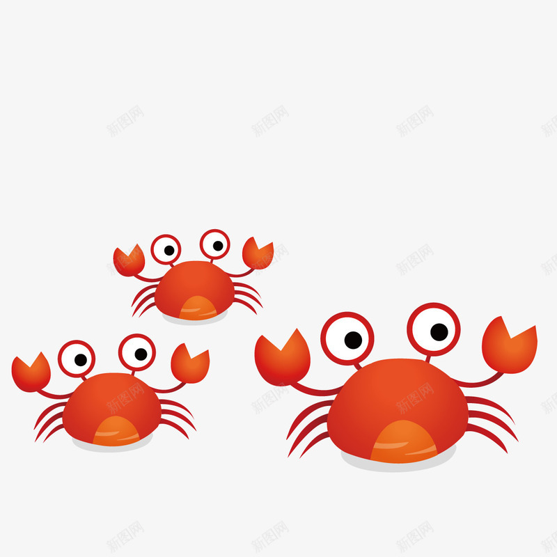 卡通螃蟹海鲜png免抠素材_88icon https://88icon.com 卡通 海鲜 螃蟹
