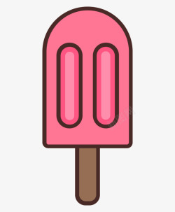 粉色雪糕甜筒冰淇淋手绘素材
