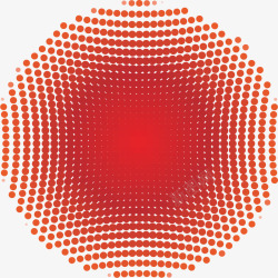 红色波点拼凑的圆环素材