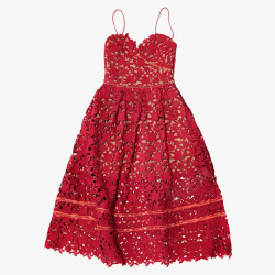 红色吊带裙素材