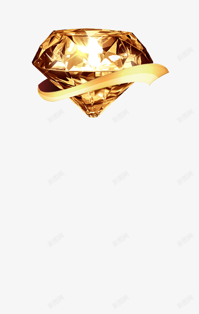 钻石闪亮效果png免抠素材_88icon https://88icon.com 彩带 立体 金黄色 钻石 闪亮