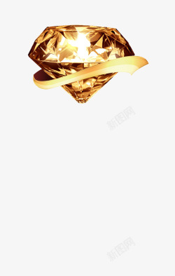 金黄彩带钻石闪亮效果高清图片