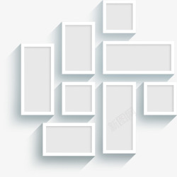 白色方块白色简约方框背景高清图片