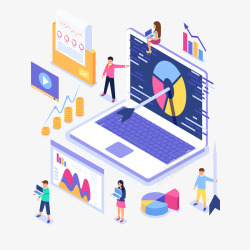 立体的商务数据插画矢量图素材