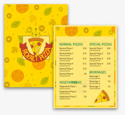 创意披萨菜单矢量图海报