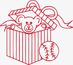可爱小熊礼物礼盒包装矢量图素材