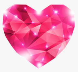 粉色心形钻石爱心高清图片
