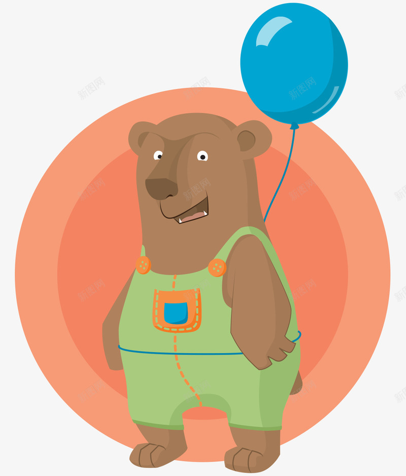 卡通手绘可爱拿气球小熊矢量图ai免抠素材_88icon https://88icon.com 卡通的动物 可爱的小熊 手绘的小熊 拿气球的小熊 矢量图