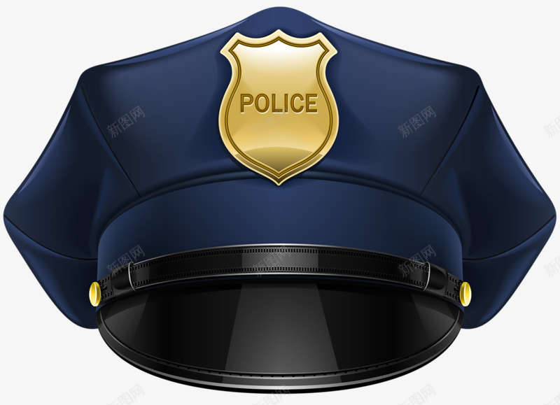 深蓝卡通警帽png免抠素材_88icon https://88icon.com 不规则帽子 圆形 帽子 深蓝 警帽