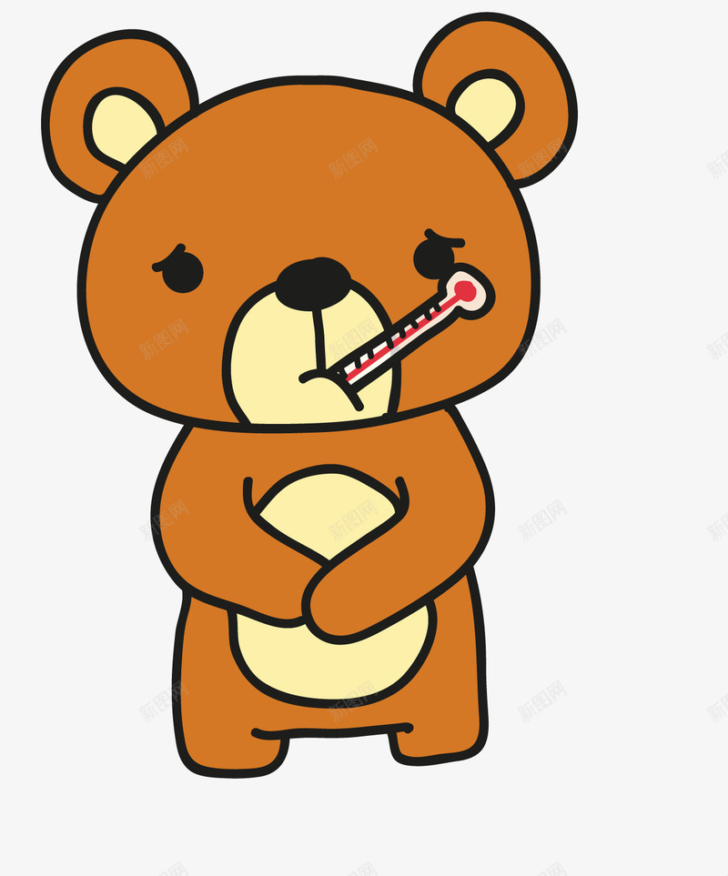 生病的小熊png免抠素材_88icon https://88icon.com PNG图形 体温计 动物 卡通 小熊 装饰