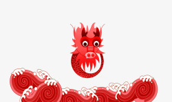 红色中国风龙抬头海报插画素材