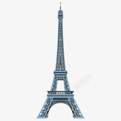 钢铁钢管蓝色埃菲尔铁塔高清图片