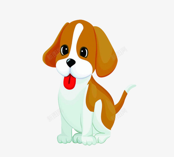 吐舌头的小狗png免抠素材_88icon https://88icon.com 创意卡通小动物 动物 卡通动物 卡通小狗 咖色 红色 绿色 黑色