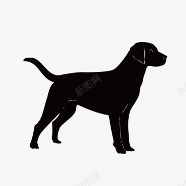 黑色小狗手绘简图图标图标
