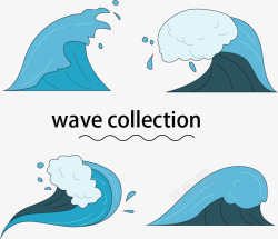 四种海浪矢量图素材