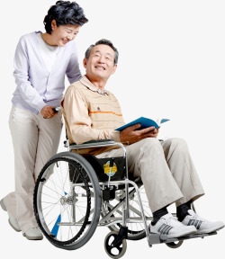 医院专用轮椅轮椅上的老人医院高清图片