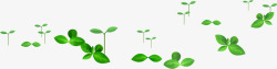 绿色卡通花草植物手绘素材