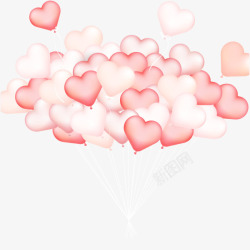 红色爱心气球群红色浪漫情人节爱心高清图片