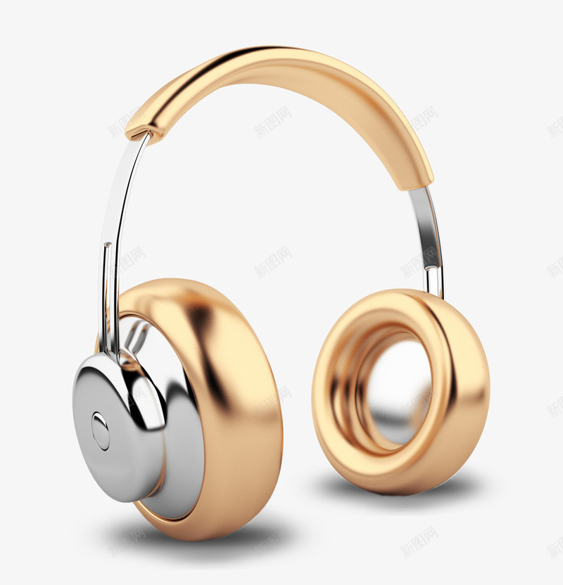耳机png免抠素材_88icon https://88icon.com 头戴式耳机 耳机 金色耳机