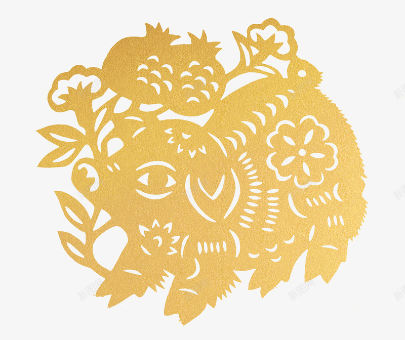 2019年喜庆金猪剪纸新年大吉元素psd免抠素材_88icon https://88icon.com 2019年 剪纸 吉利 喜庆 新年 新年大吉 新年好 金猪