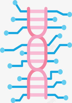 蓝粉色网络生物结构矢量图素材