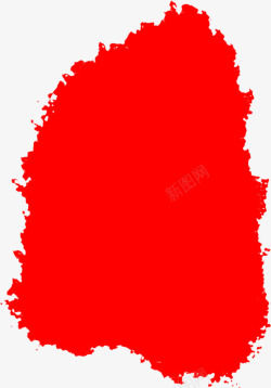 红色不规则形状花边印章素材