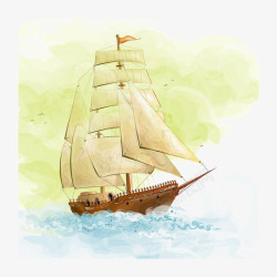 帆船木舟卡通帆船高清图片