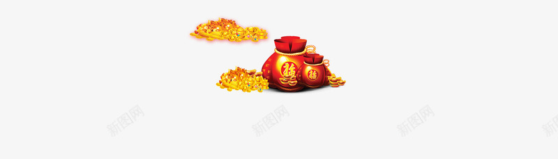 红包png免抠素材_88icon https://88icon.com 福袋 红包 红色 金元宝