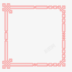 中国风浮雕立体红色正方形边框免素材