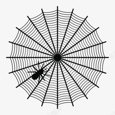 手绘网状黑色蜘蛛丝图标图标