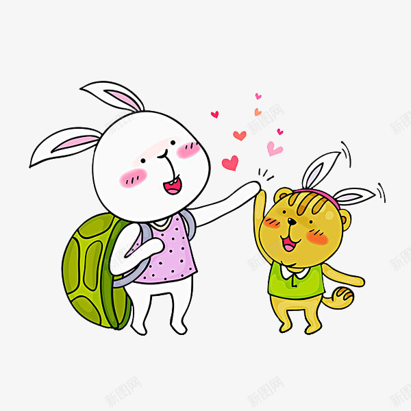 龟兔赛跑png免抠素材_88icon https://88icon.com 乌龟 卡通 可爱的 小熊 小白兔 角色 龟兔赛跑