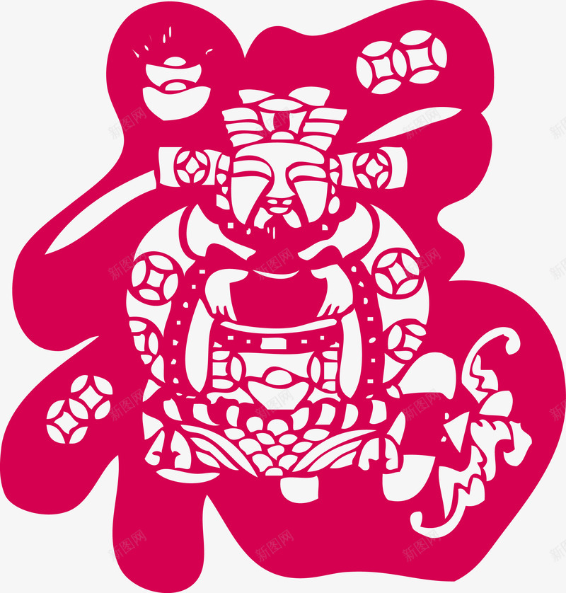 财神送福财神爷png免抠素材_88icon https://88icon.com 元宝财神 文财神 矢量福字 矢量财神 福字财神 财神 财神爷