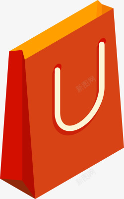 彩色购物袋卡通红色袋子矢量图高清图片