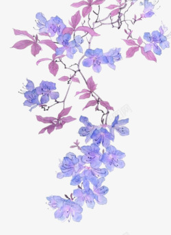 紫色梦幻花枝装饰图案素材